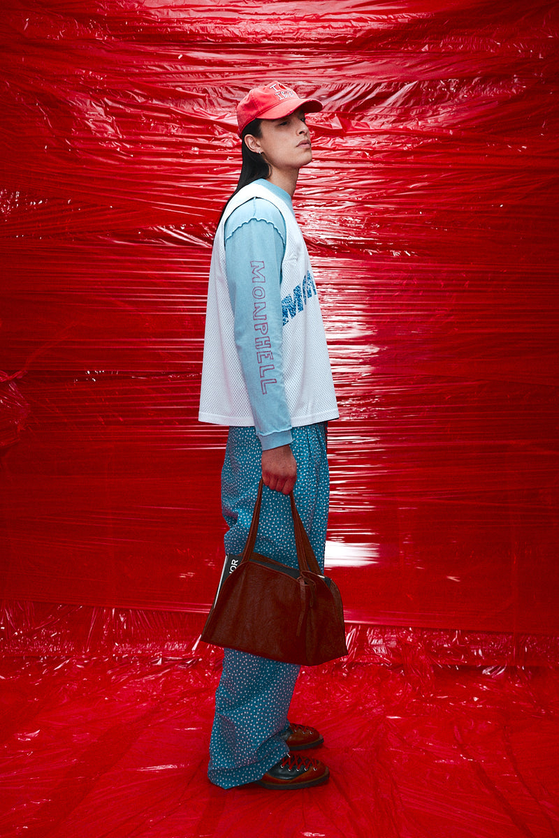 "Muggsy" Mesh singlet Navy/White