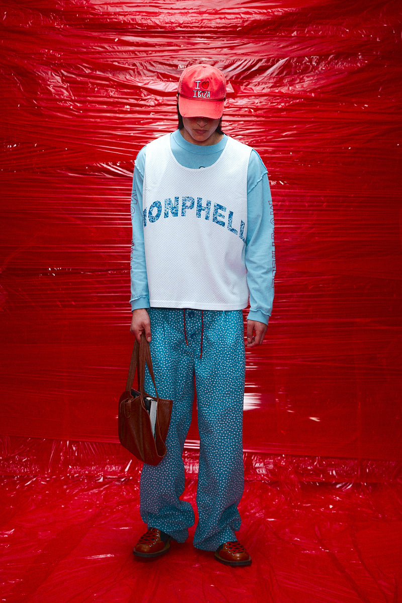 "Muggsy" Mesh singlet Navy/White