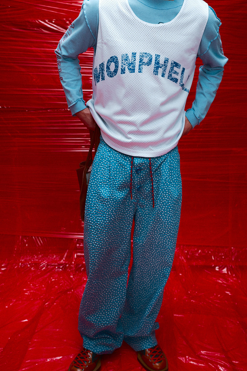 "Georgio" Cotton blue polka