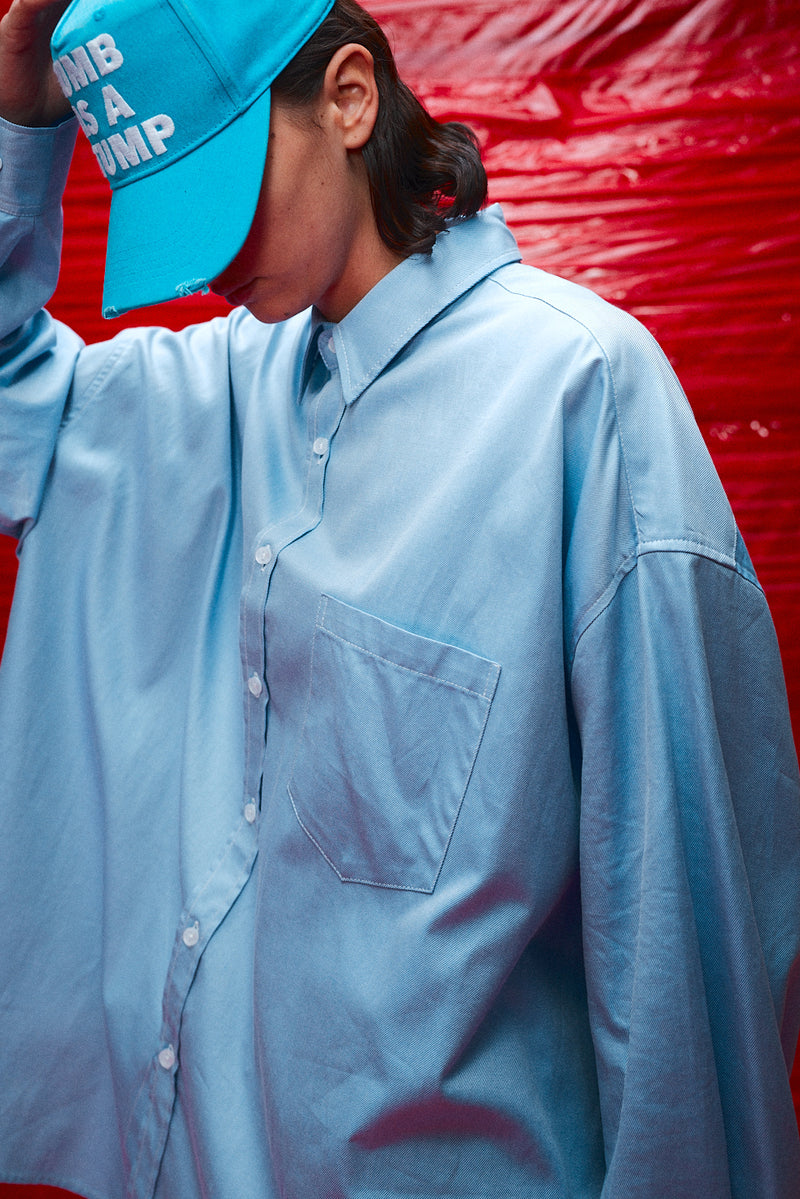"otto" Oversized button up shirt blue