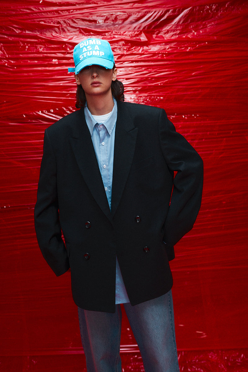 "JIMMY" TAILORED DOUBLE BREASTED BLAZER BLACK