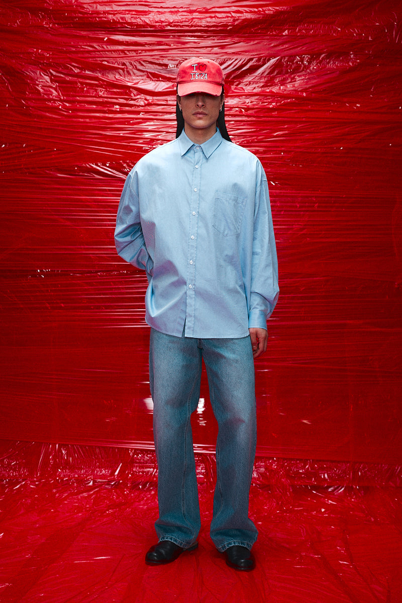 "otto" Oversized button up shirt blue