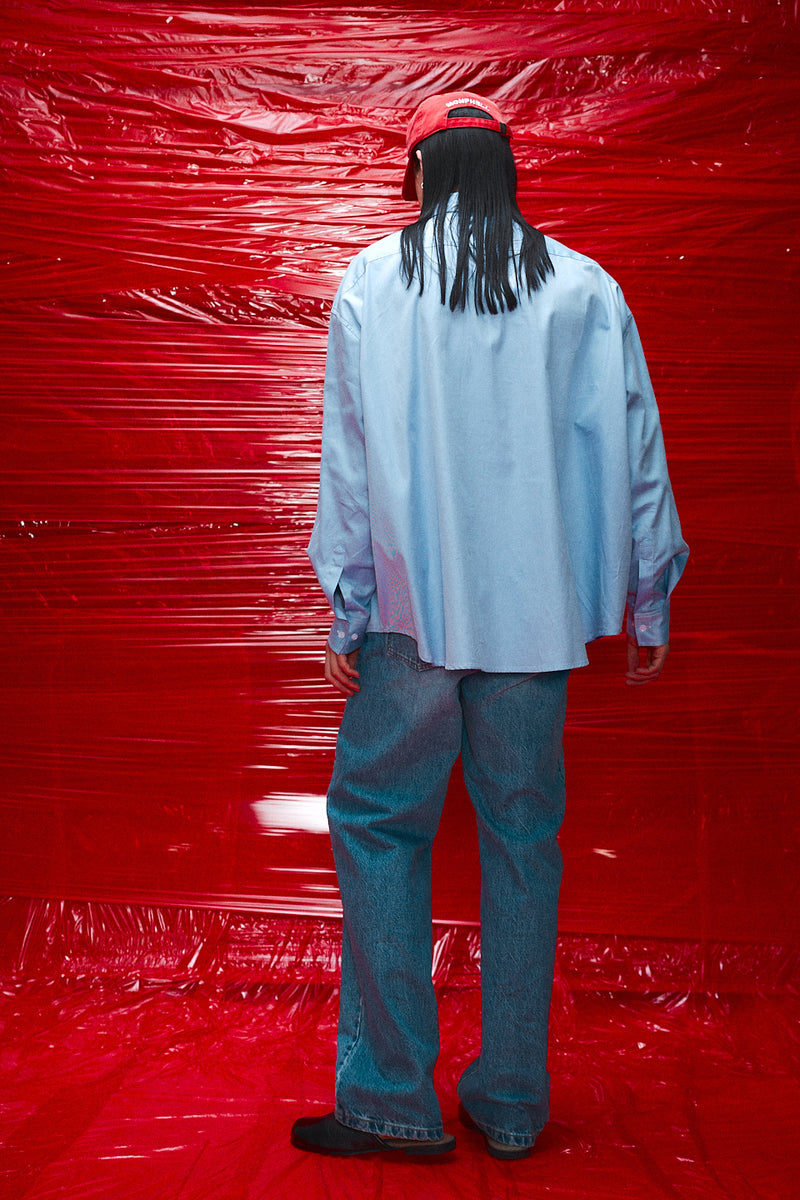 "otto" Oversized button up shirt blue