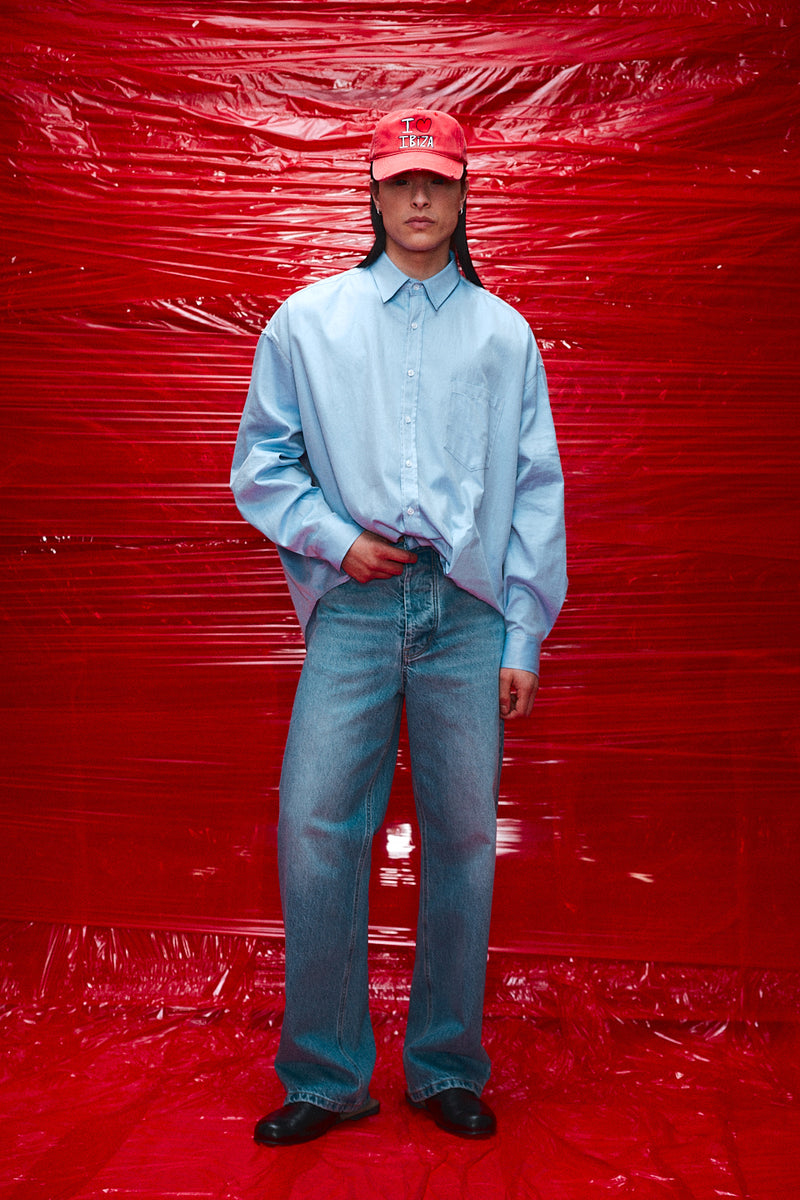 "otto" Oversized button up shirt blue