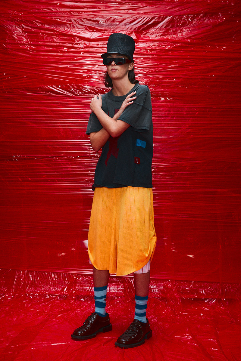 "paris" 3/4 Basketball mesh short yellow