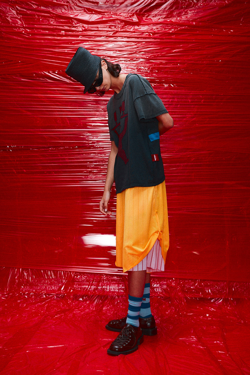 "paris" 3/4 Basketball mesh short yellow