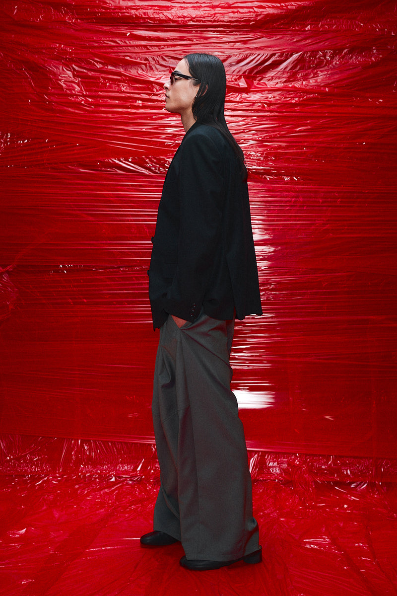 "Nino" Oversized trouser Herringbone marine blue