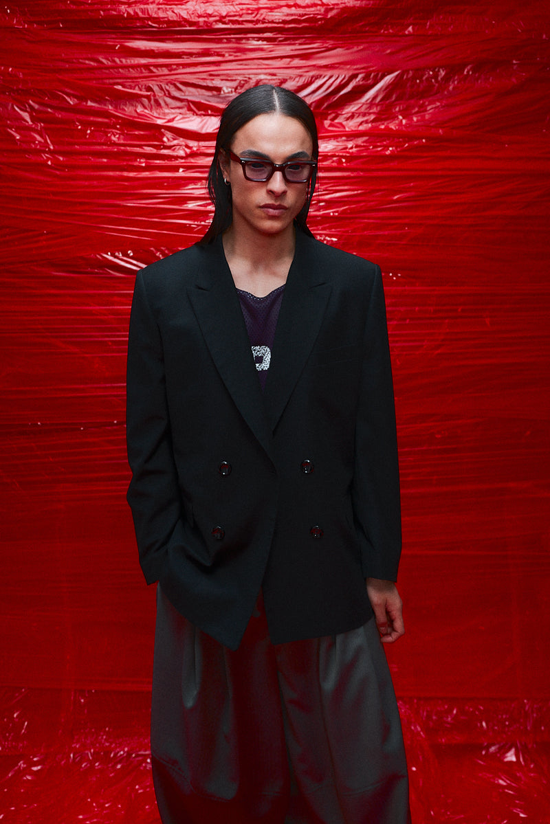 "JIMMY" TAILORED DOUBLE BREASTED BLAZER BLACK