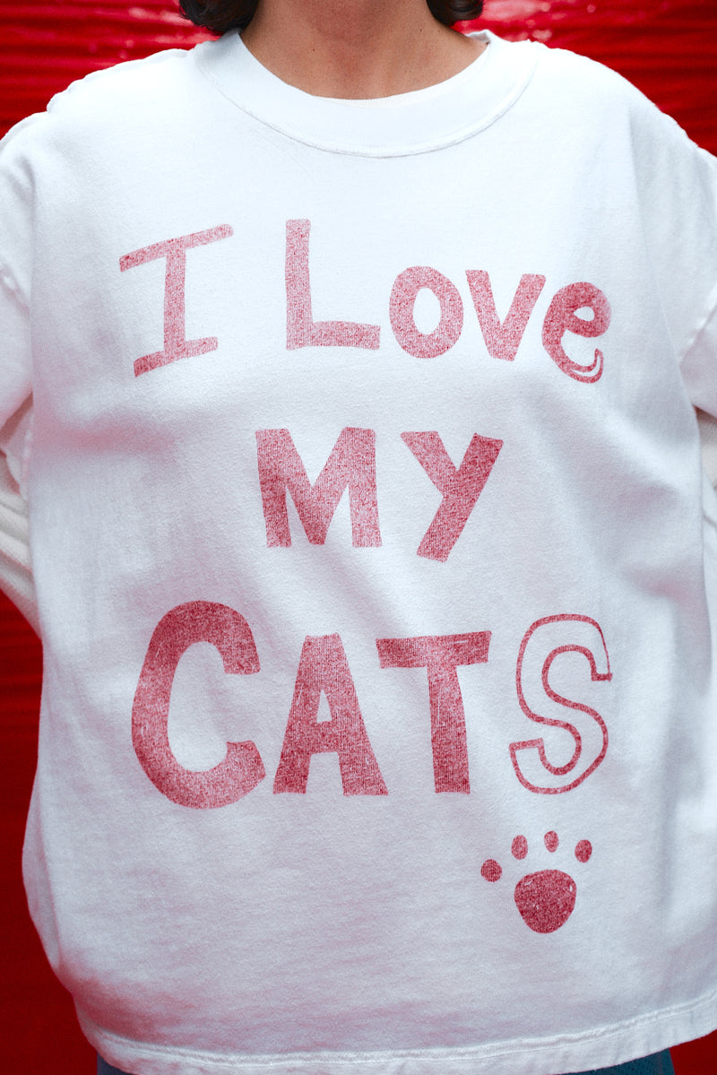 "I love my cats" T-shirt White