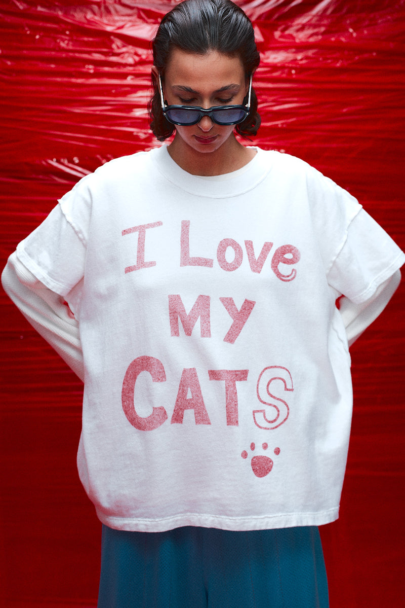 "I love my cats" T-shirt White