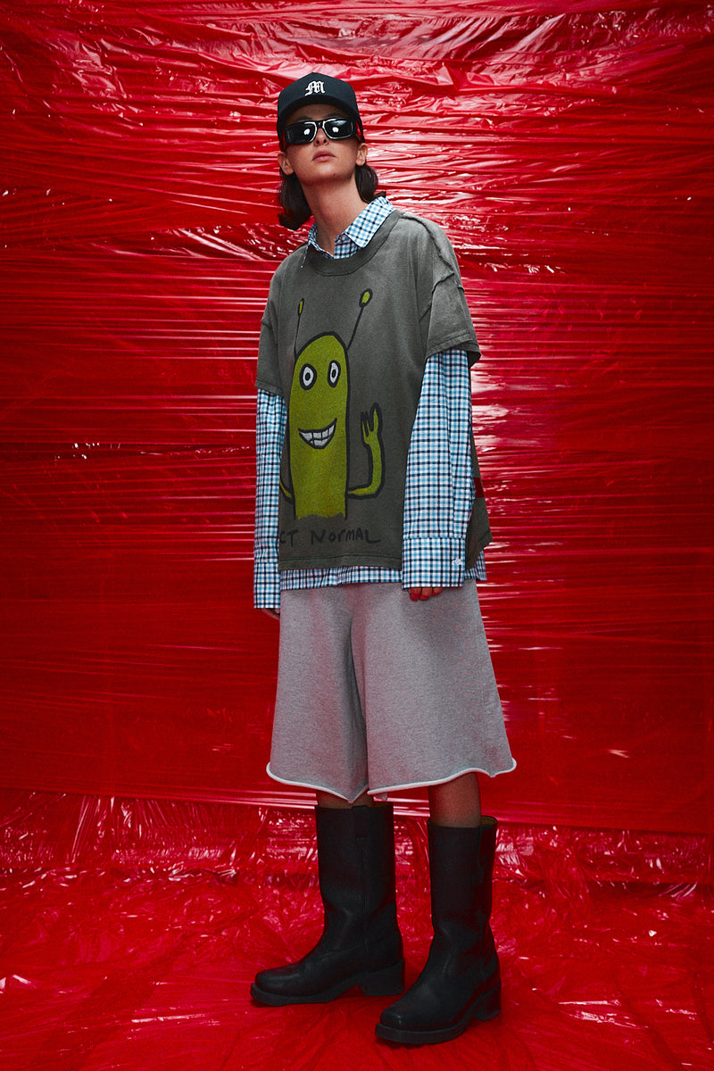 "Yuki" wide terry short grey marle