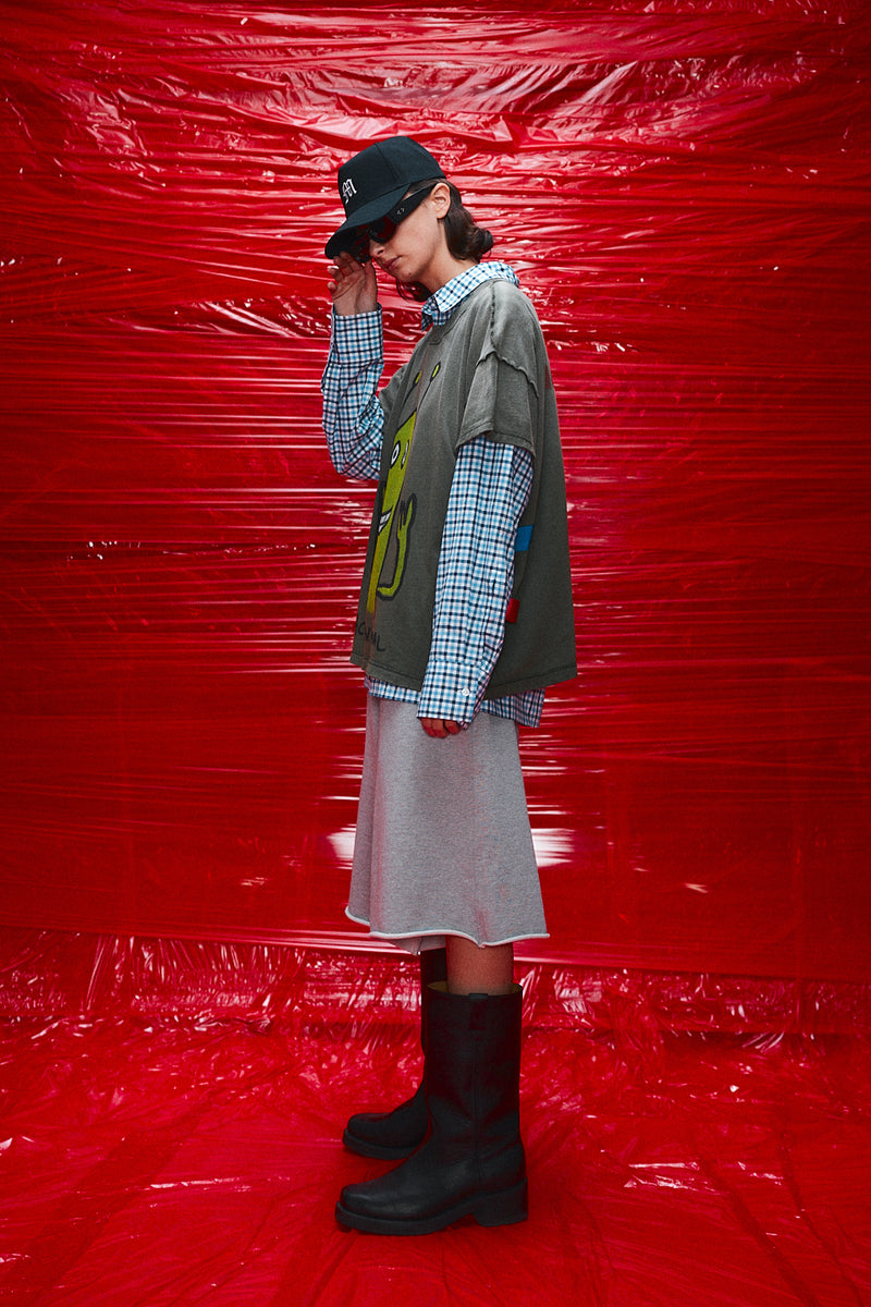 "Yuki" wide terry short grey marle