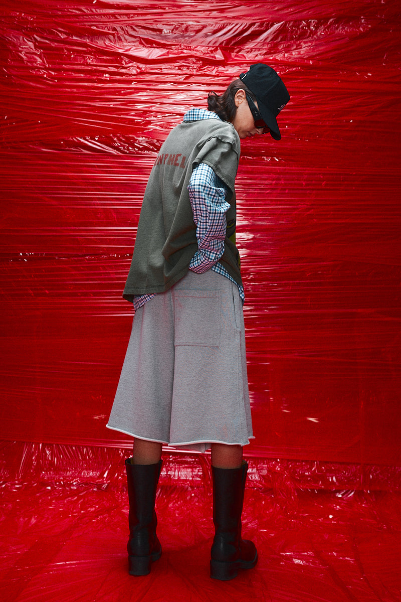 "Yuki" wide terry short grey marle