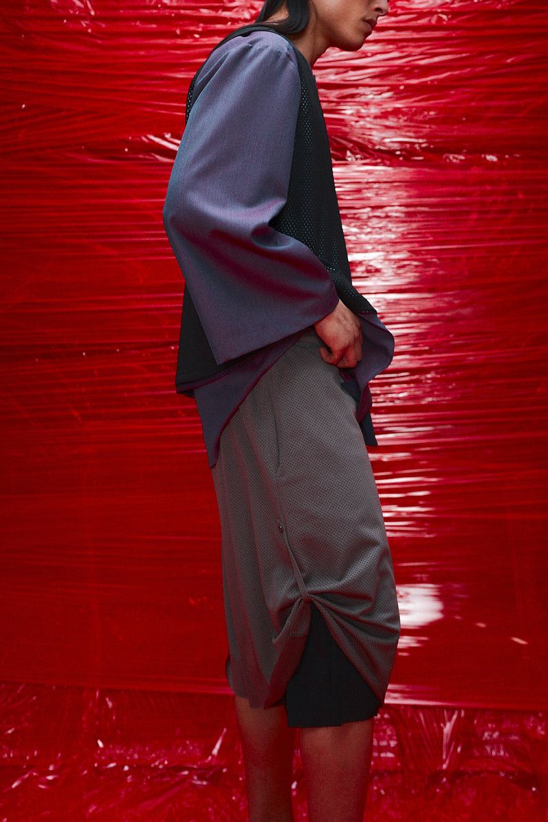 "Paris" 3/4 Basketball mesh short grey