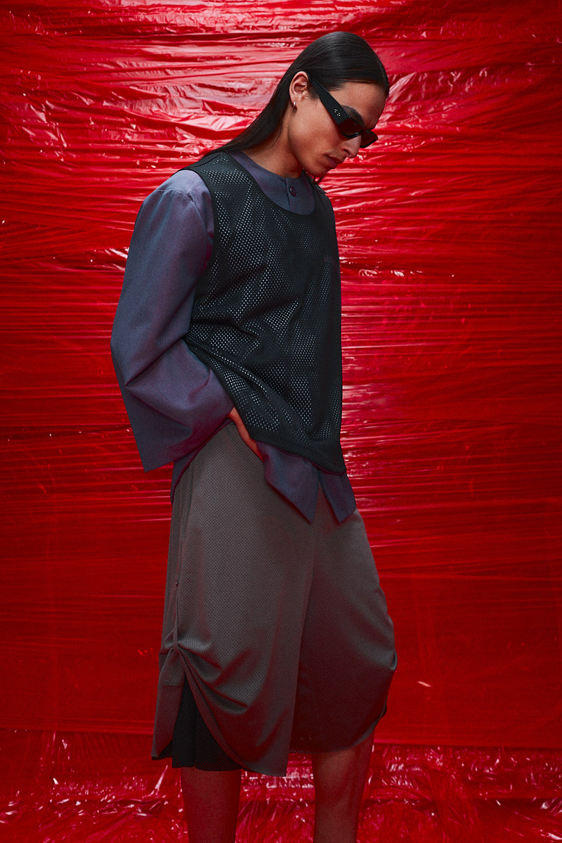 "Paris" 3/4 Basketball mesh short grey