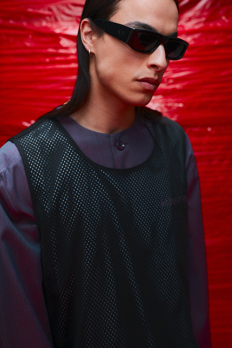 "Muggsy" Mesh singlet purple/black