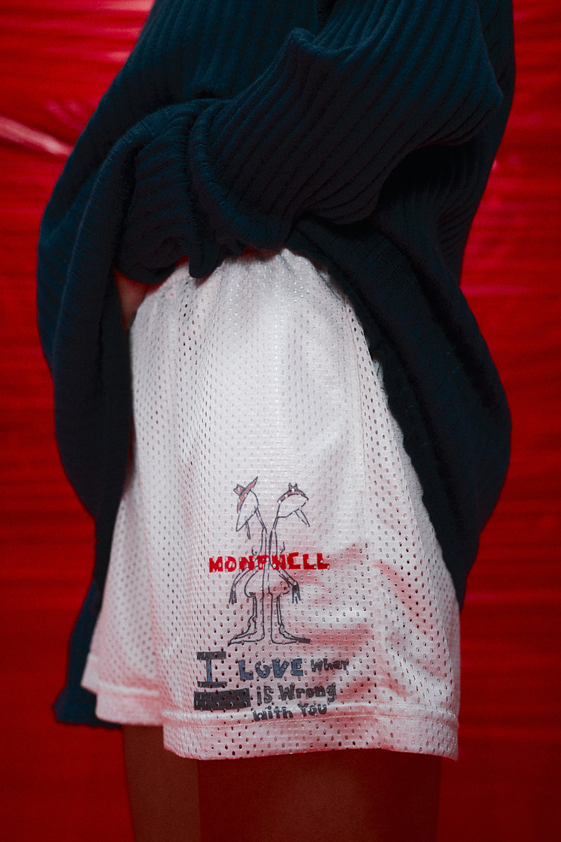 "Alexi" Basketball mesh short cream