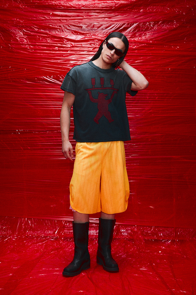 "paris" 3/4 Basketball mesh short yellow