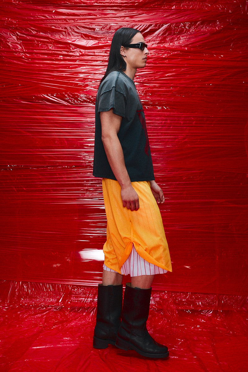 "paris" 3/4 Basketball mesh short yellow