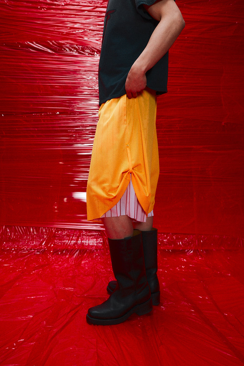 "paris" 3/4 Basketball mesh short yellow