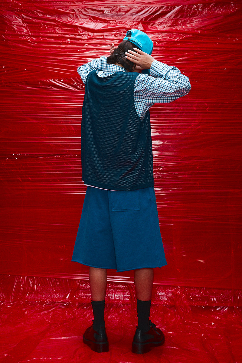 "Yuki" wide terry short marine blue