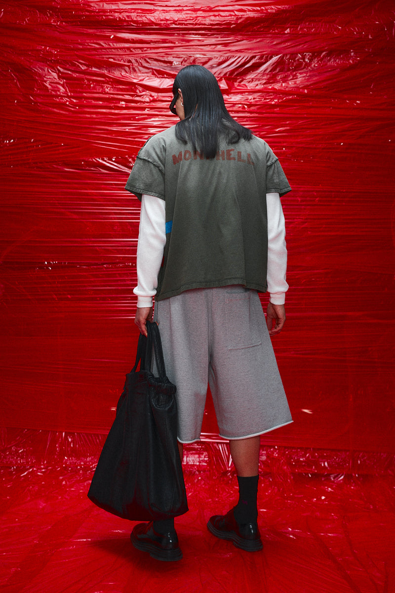 "Yuki" wide terry short grey marle