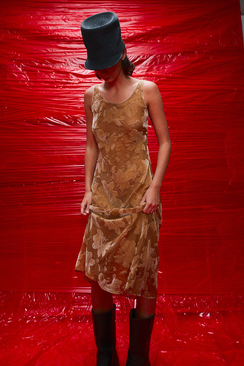 "Noa" silk velvet dress