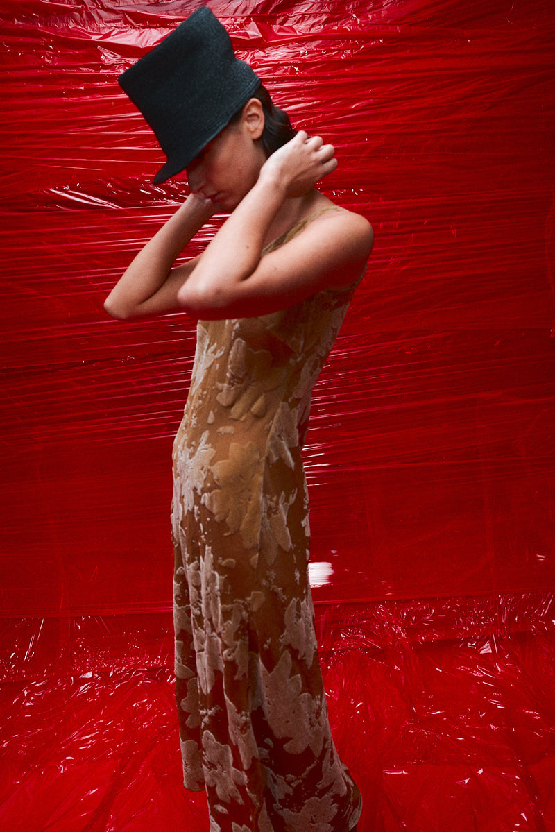 "Noa" silk velvet dress