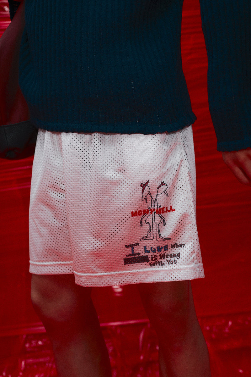 "Alexi" Basketball mesh short cream