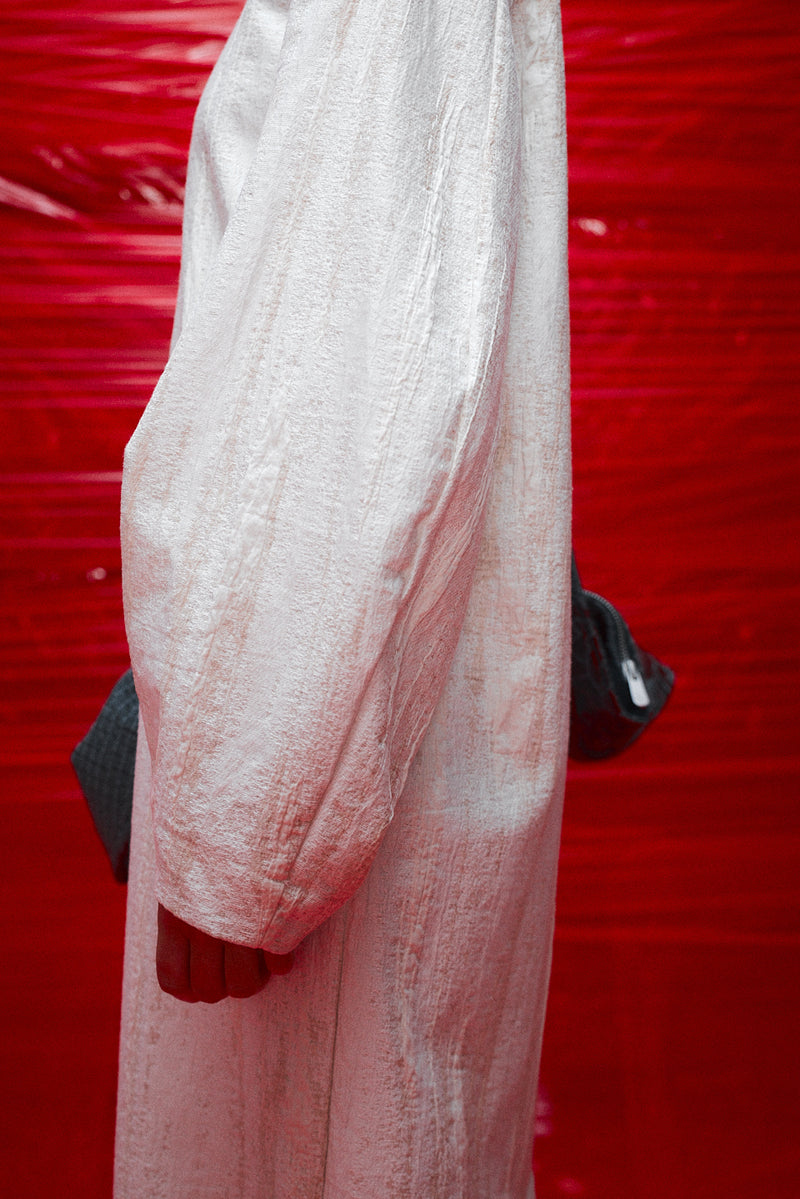 "Marion" Balloon sleeve dress cotton white