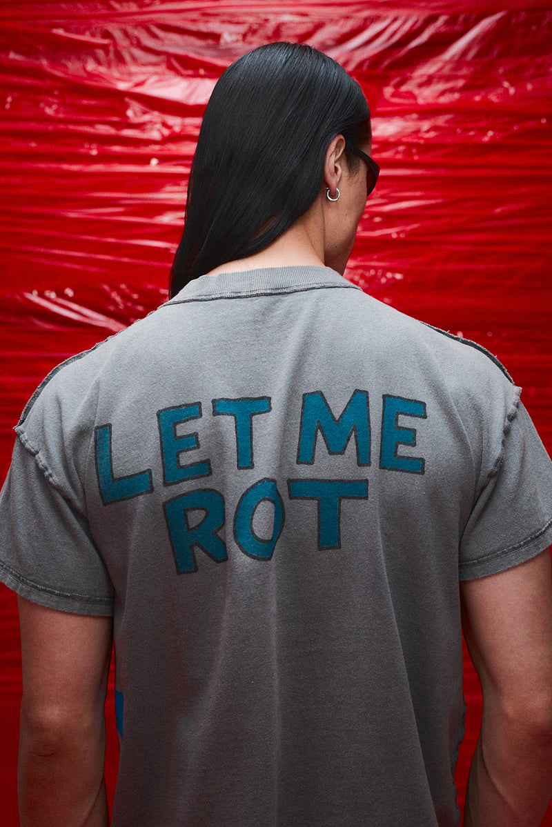 "Let me rot" T-shirt brushed metal