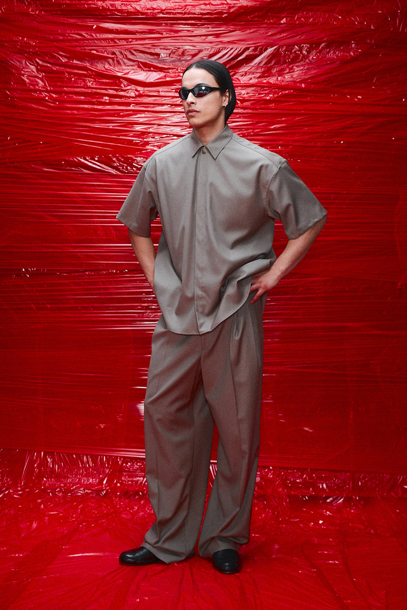 "Keiko" button up shirt short sleeve sand