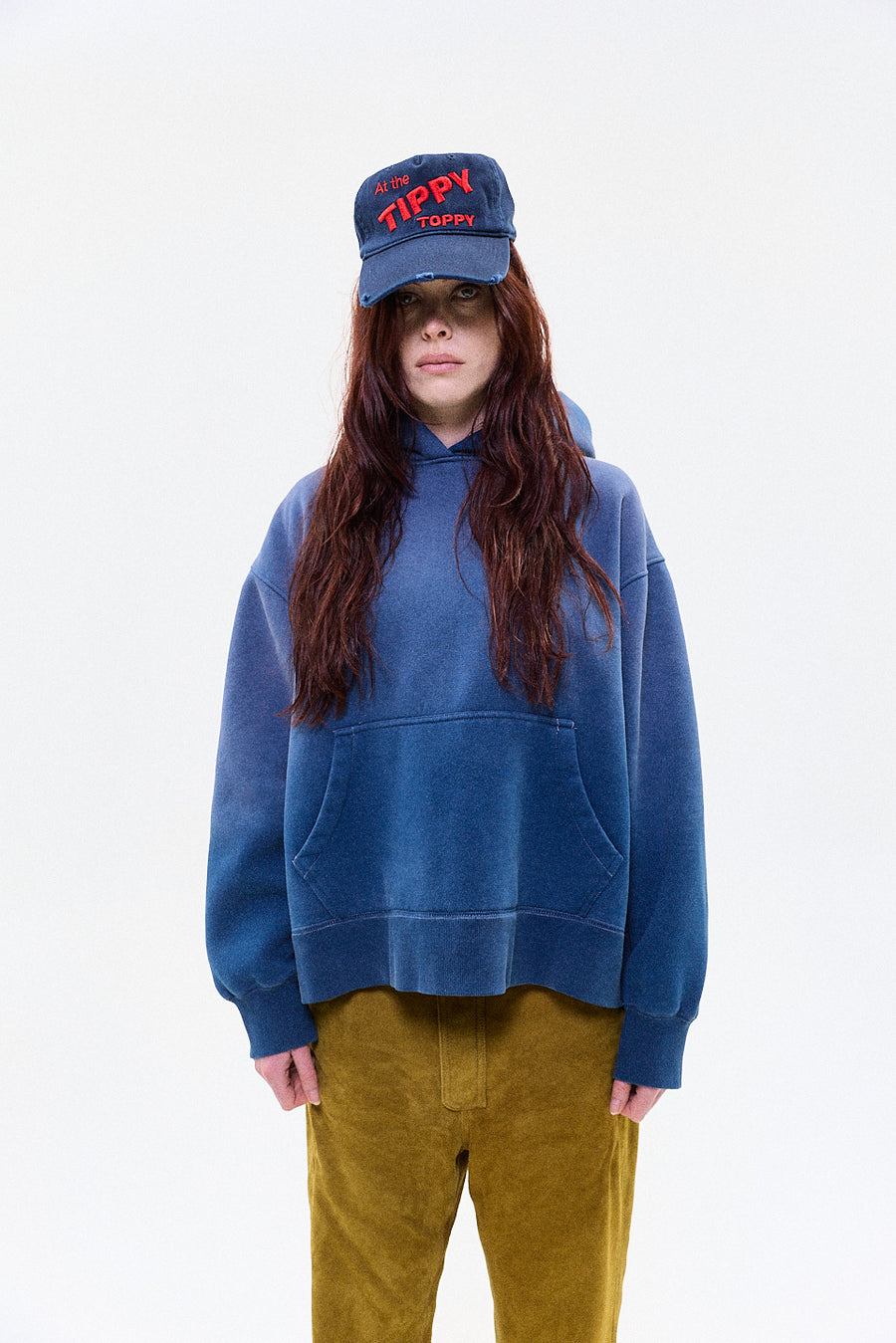 "At the tippy toppy" blue cap