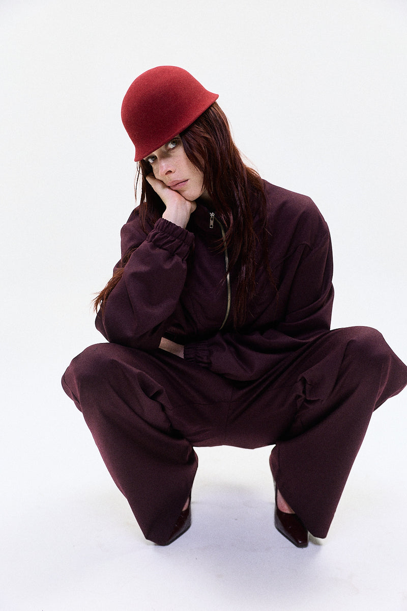 "Ludo" track trouser burgundy