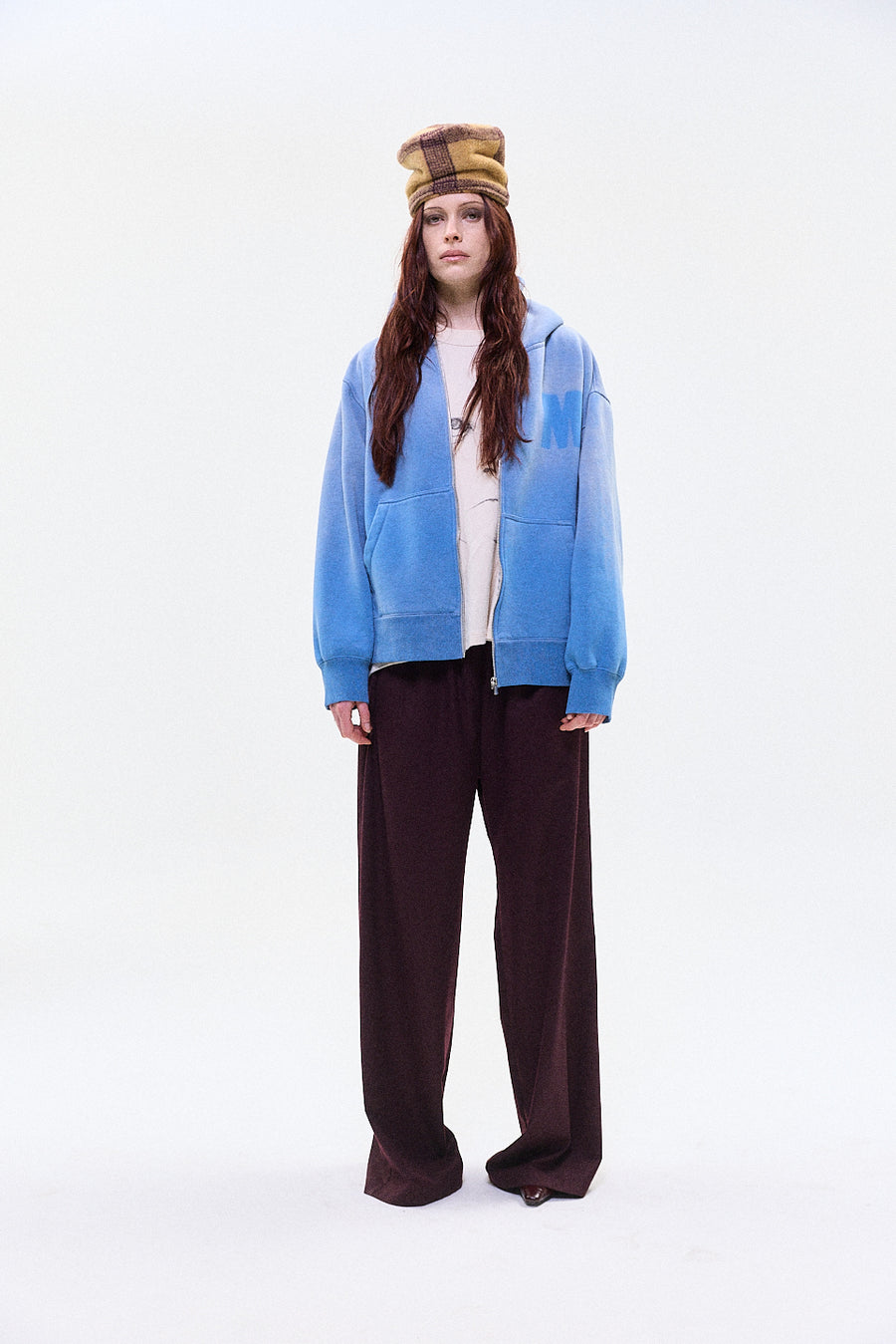 "TULLY" zip hoodie light blue