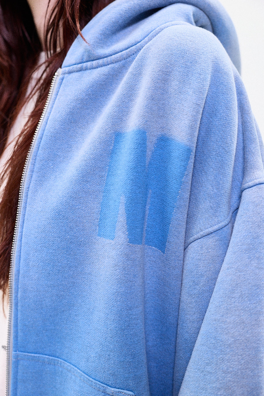 "TULLY" zip hoodie light blue