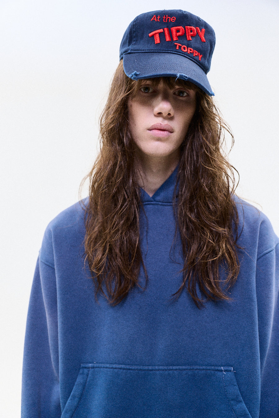 "At the tippy toppy" blue cap