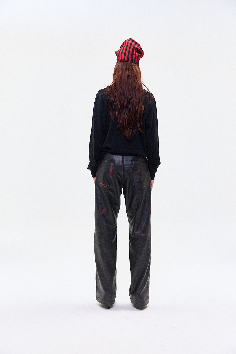 "Conductor" high hat red/black silk