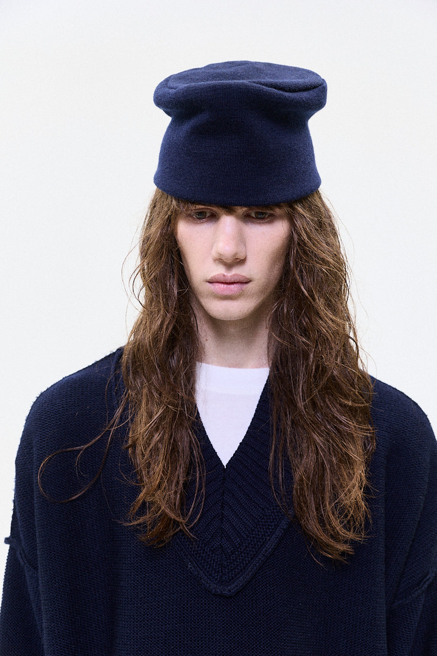merino beanie navy