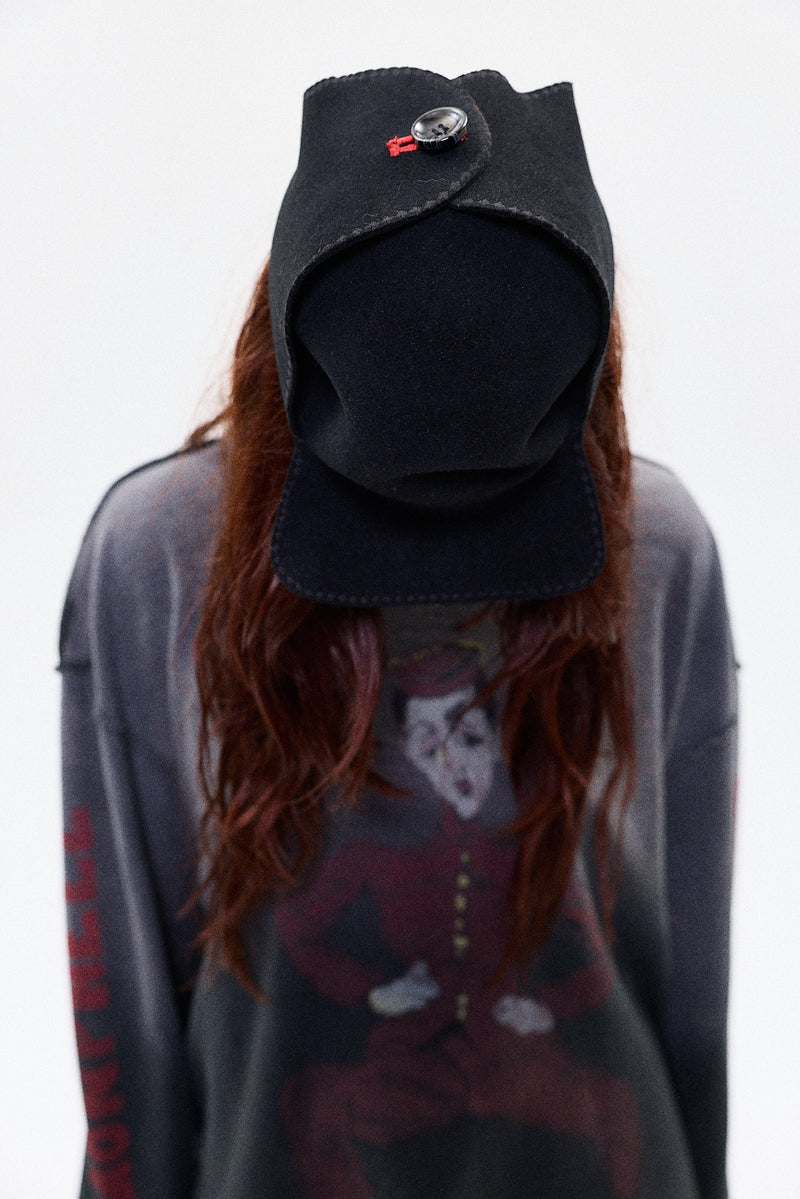 "FYN" rabbit fur skull cap