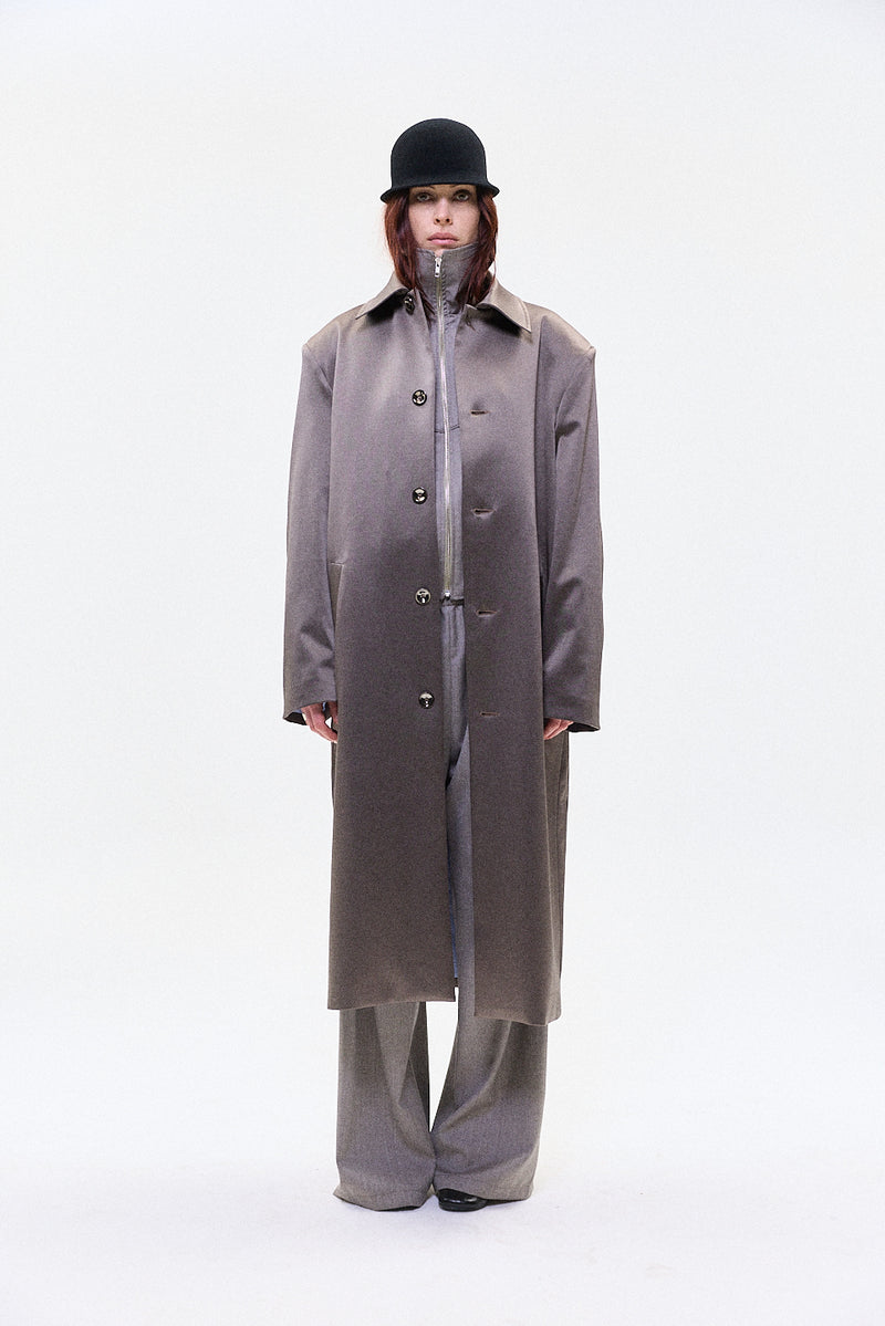 "BORIS" SATIN SHINE OVER COAT