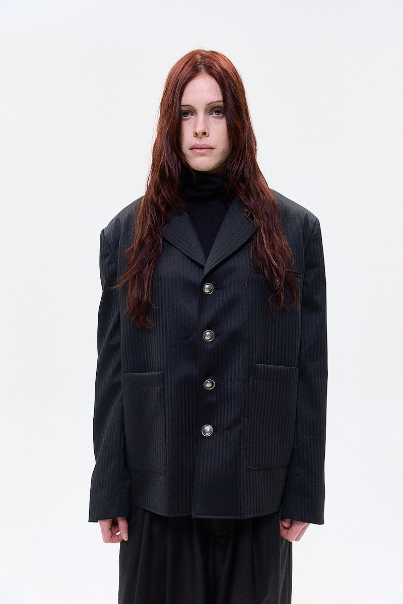 "Elia" Black pinstripe jacket