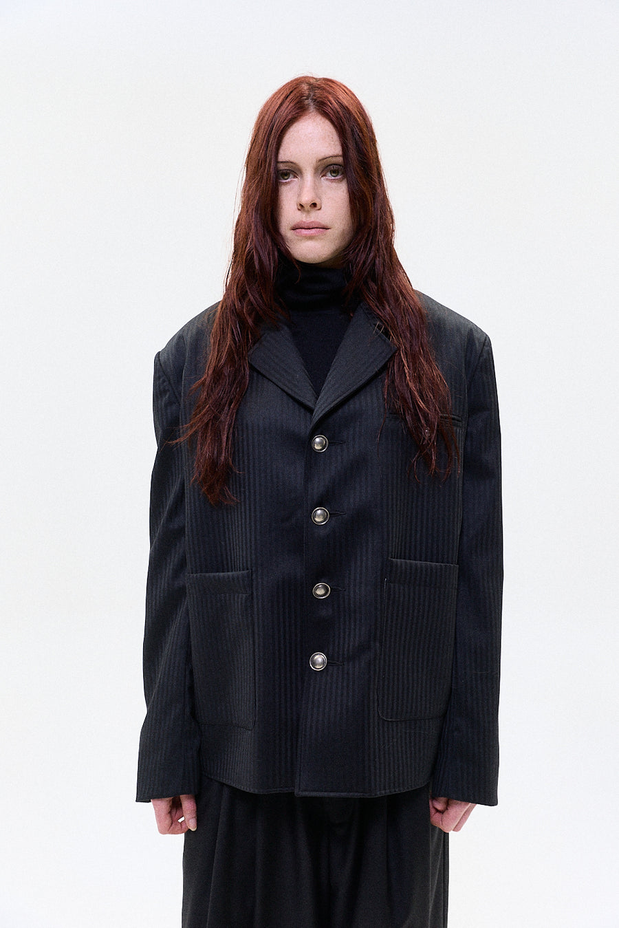 "Elia" Black pinstripe jacket