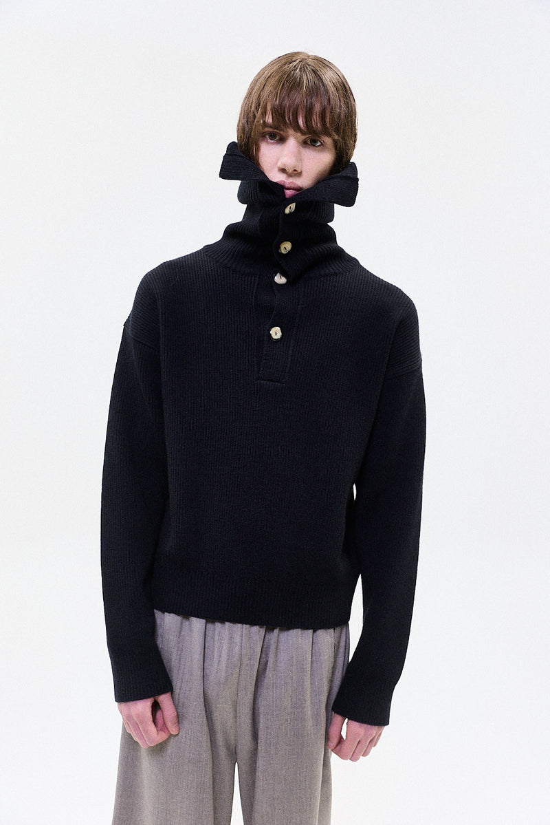"DANTE" turtle neck knit midnight