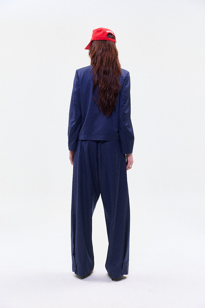 "HRUKI" Fitted jacket with buttons blue