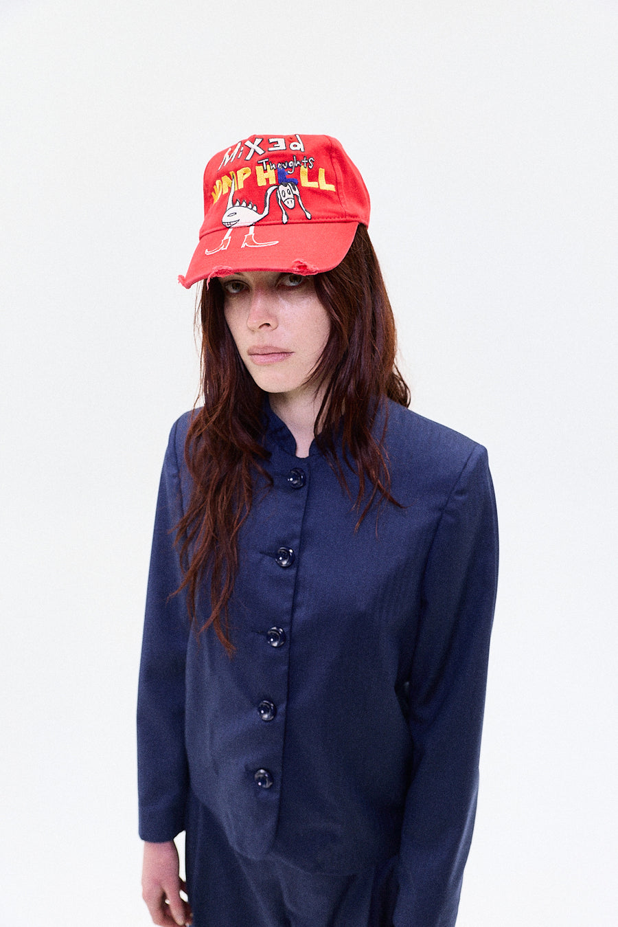 "Mixed thoughts" red cap