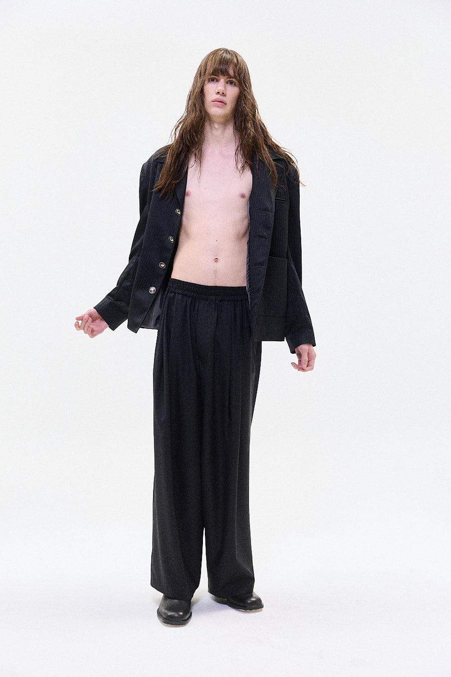 "Nino" Oversized trouser wool midnight