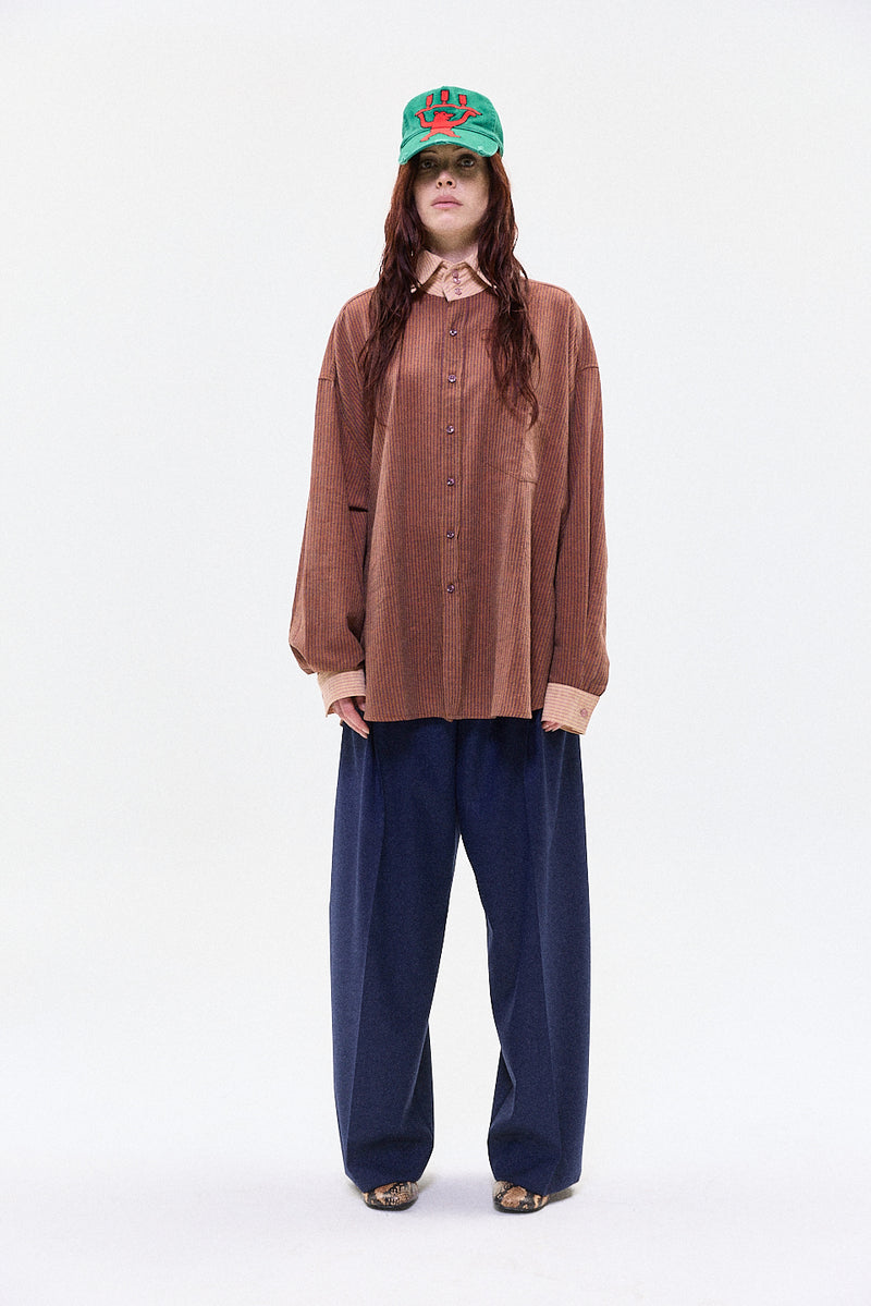 "otto" Oversized button up shirt brown