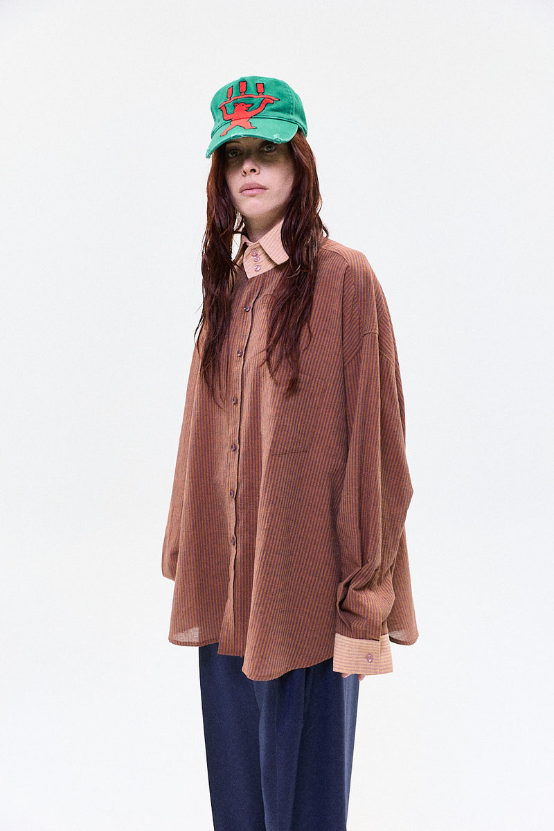 "otto" Oversized button up shirt brown