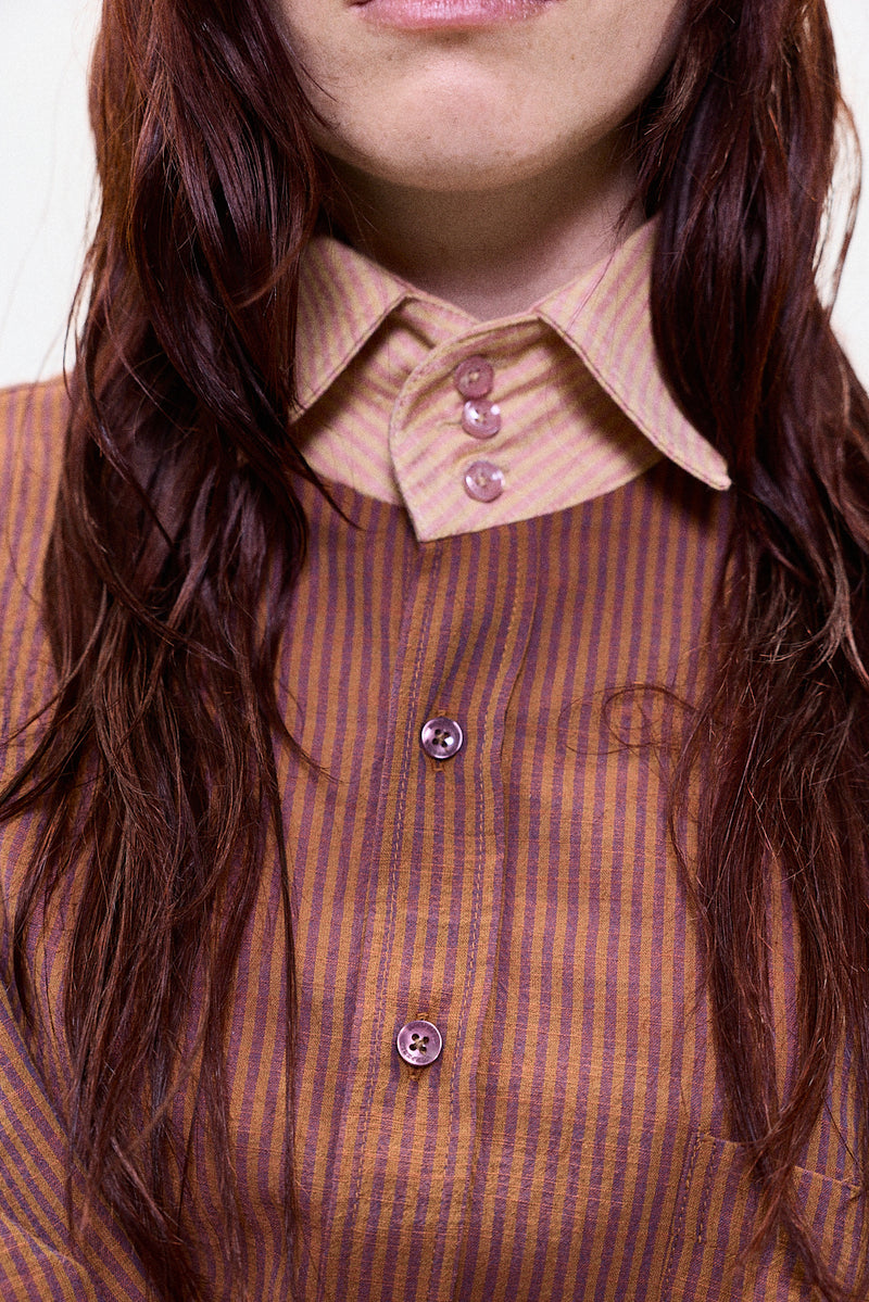 "otto" Oversized button up shirt brown
